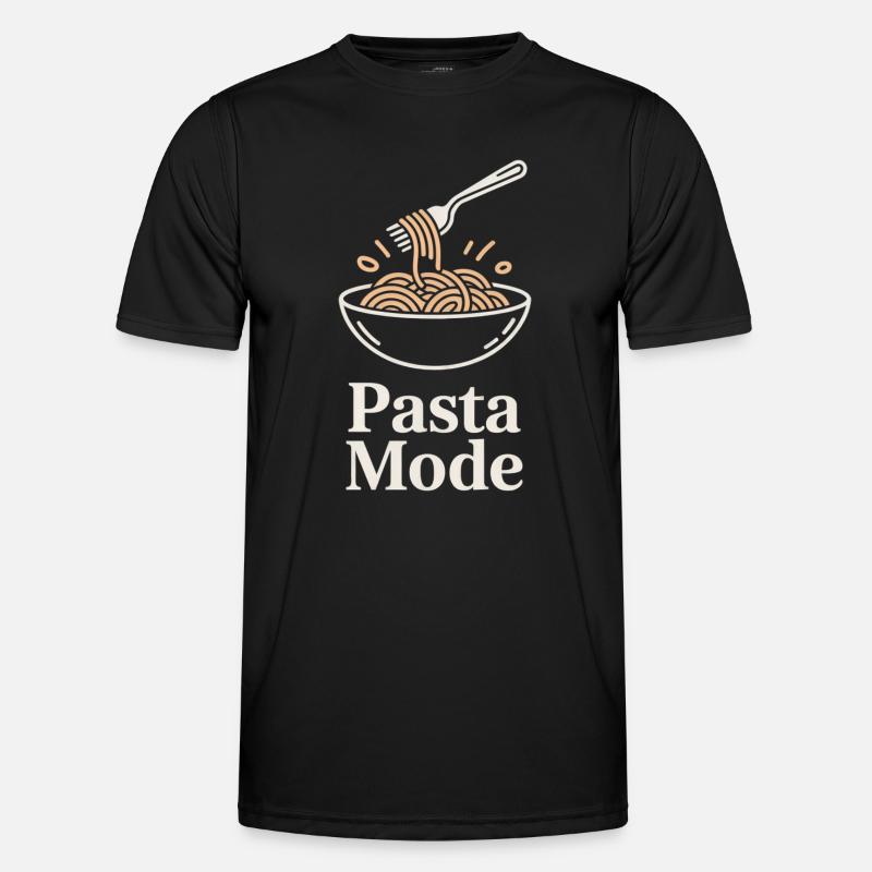Pasta Mode - Männer Funktions-T-Shirt - Schwarz