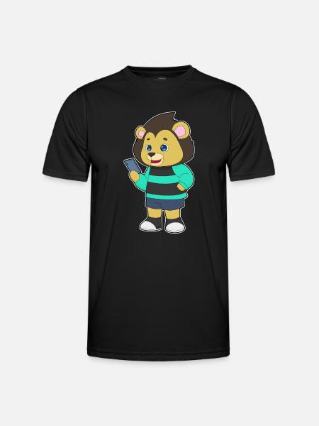 Lion Smartphone - Men's Functional T-Shirt - black