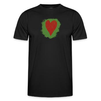 Coeur dans le style aquarelle - T-shirt sport Homme - noir - Devant - AI Model Male 178 dark (178cm)