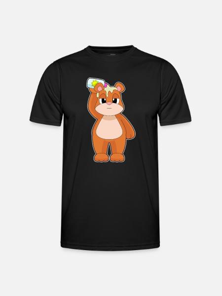 Bear Beach Sunscreen Summer - Men's Functional T-Shirt - black