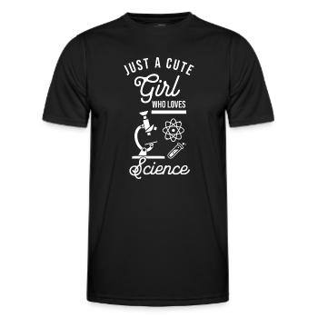 Just A Cute Girl Who Loves Science Funny Nerd  - Men's Functional T-Shirt - black - Front - AI Model Male 178 dark (178cm)