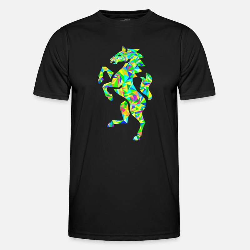 Pferd polygon bunt Männer Funktions-T-Shirt