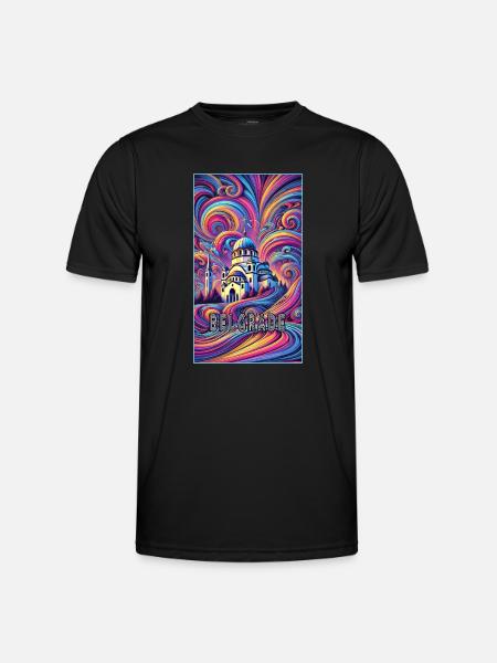 Belgrade Serbia Panorama Design - Men's Functional T-Shirt - black