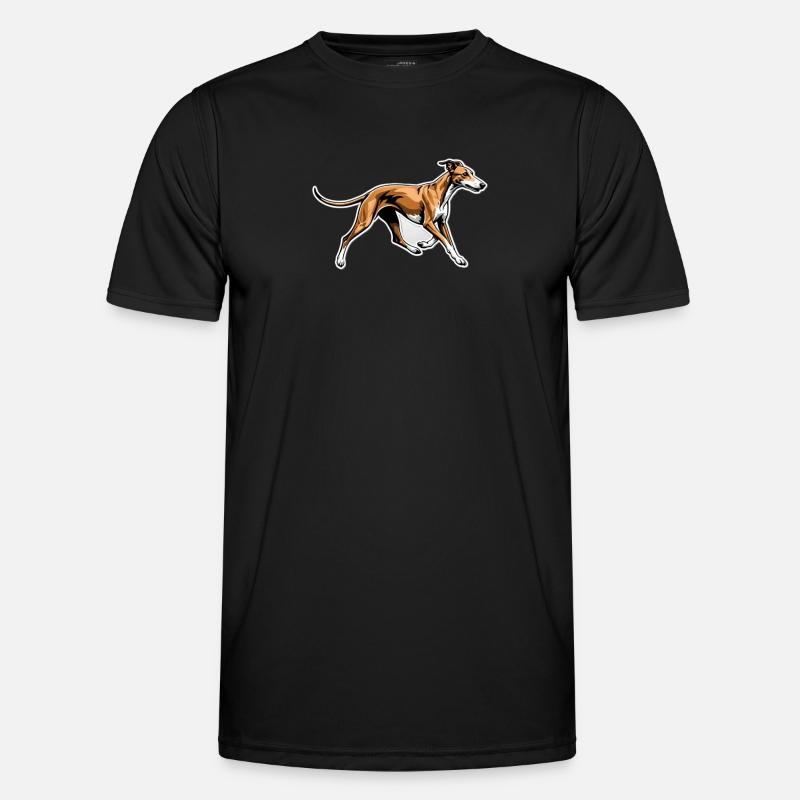 Dynamischer Windhund Lauf-Illustration - Männer Funktions-T-Shirt - Schwarz