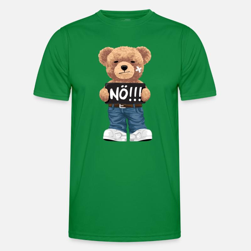 Nope with Teddy Bear funny comic for naysayers Men's Functional T-Shirt