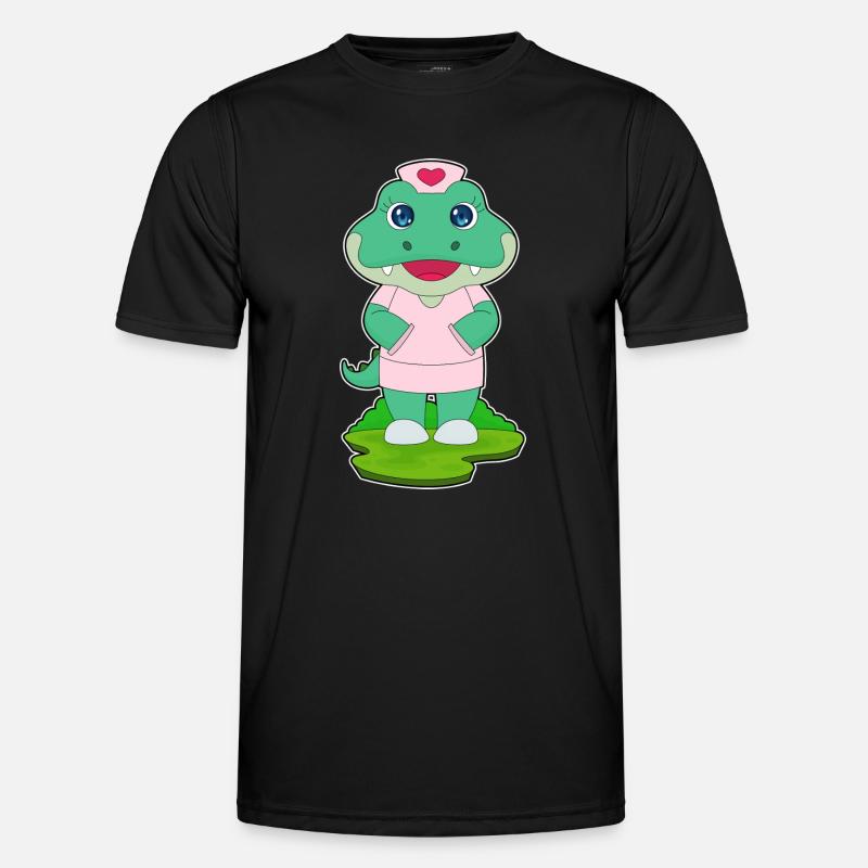 Krokodil Krankenschwester - Männer Funktions-T-Shirt - Schwarz