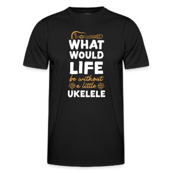 Ukulélé hawaïen uke Que serait - T-shirt sport Homme - noir - Devant - AI Model Male 178 dark (178cm)
