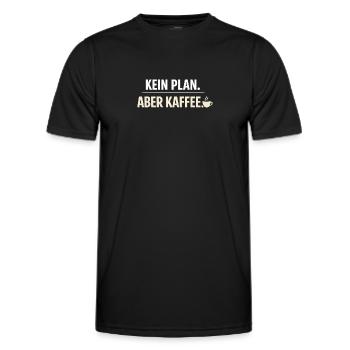 No plan but coffee - Men's Functional T-Shirt - black - Front - AI Model Male 178 dark (178cm)