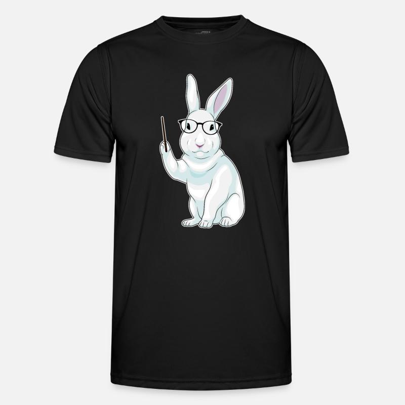 Hase Lehrer Pointer - Männer Funktions-T-Shirt - Schwarz