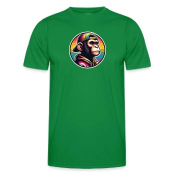 Affe Hoodie Cap Regenbogen - Männer Funktions-T-Shirt - Kelly Green - Vorne - AI Model Male 178 dark (178cm)