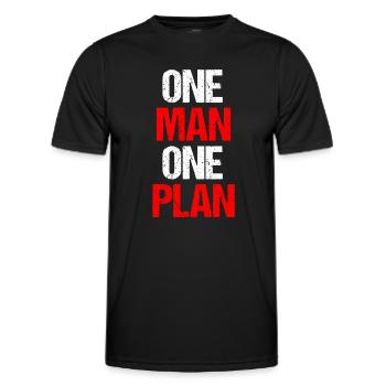 Un homme, un plan - T-shirt sport Homme - noir - Devant - AI Model Male 178 dark (178cm)