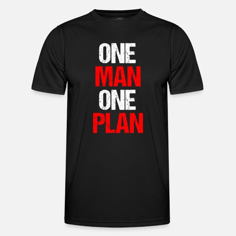 One man, one plan - Men's Functional T-Shirt - black