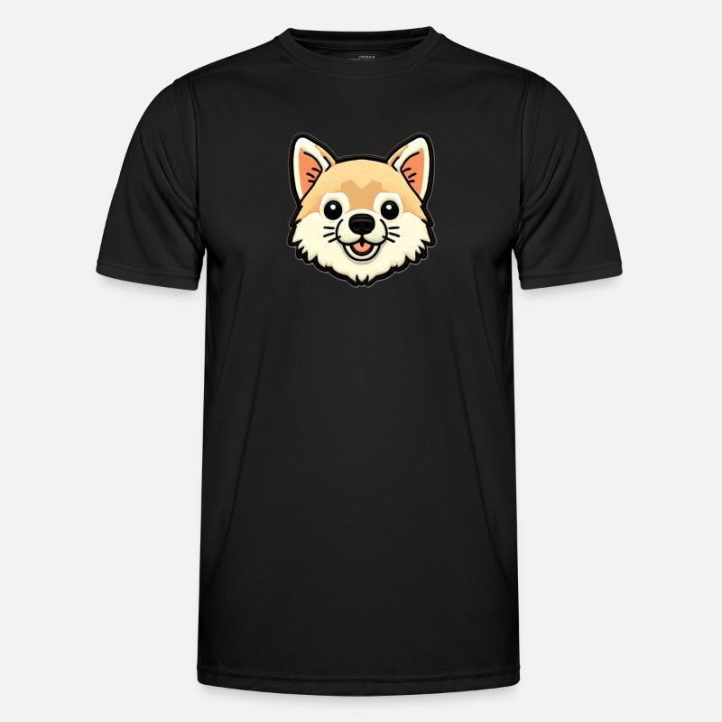 Kuscheliger Corgi Patch Männer Funktions-T-Shirt