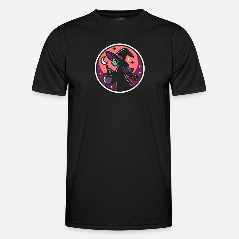 Hexe Comic - Männer Funktions-T-Shirt - Schwarz