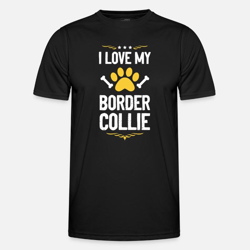 I love Border Collie - Men's Functional T-Shirt - black