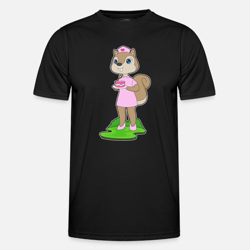 Squirrel Birthday Nurse - Men's Functional T-Shirt - black