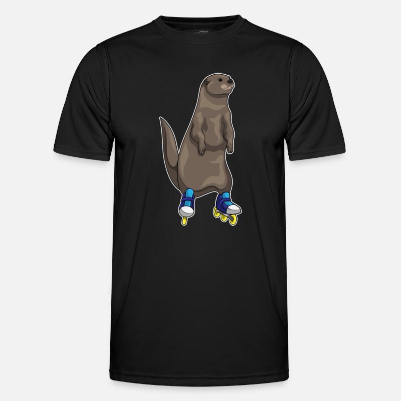 Otter Inline skating Inline skates - Männer Funktions-T-Shirt - Schwarz