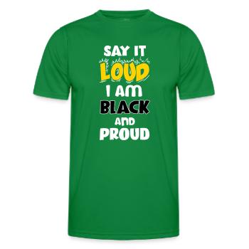 Loud Black Bold Statement Empowerment Design - Männer Funktions-T-Shirt - Kelly Green - Vorne - AI Model Male 178 dark (178cm)