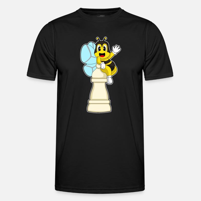 Schachfigur Bauer Biene Schach - Männer Funktions-T-Shirt - Schwarz