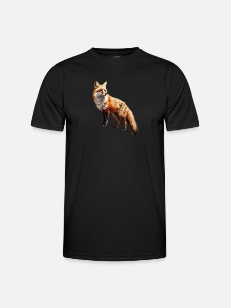 Roter Fuchs – Wildtier Alpen Design - Männer Funktions-T-Shirt - Schwarz