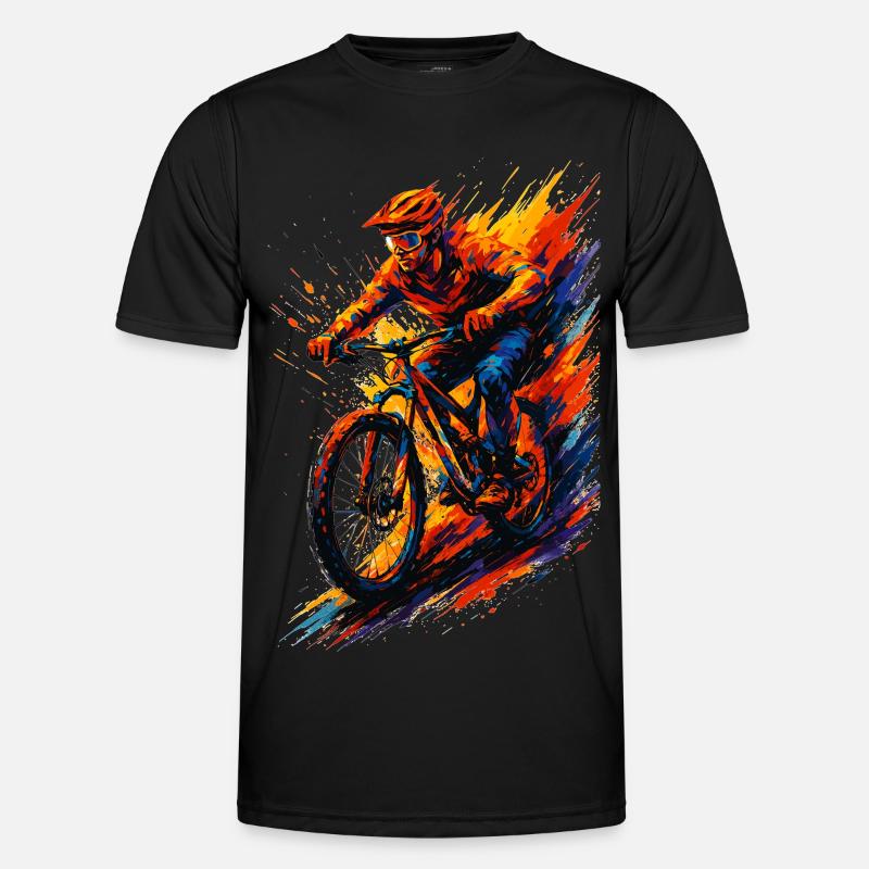 Mountainbiking Mountainbiker MTB cool Geschenk - Männer Funktions-T-Shirt - Schwarz