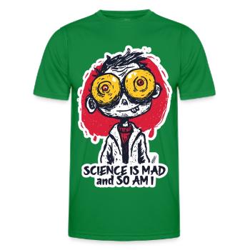 Autocollant du savant fou aux yeux grands ouverts - T-shirt sport Homme - vert - Devant - AI Model Male 178 dark (178cm)