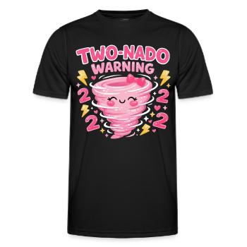 Two-nado Warning 2nd Birthday Girl Design - Men's Functional T-Shirt - black - Front - AI Model Male 178 dark (178cm)