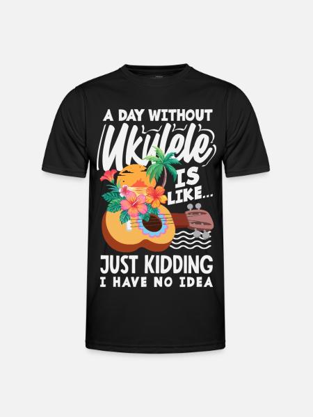 Funny Ukulele Designs and Sayings - Men's Functional T-Shirt - black