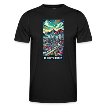 Conception de voyage à Monterrey et à Mexico - T-shirt sport Homme - noir - Devant - AI Model Male 178 dark (178cm)