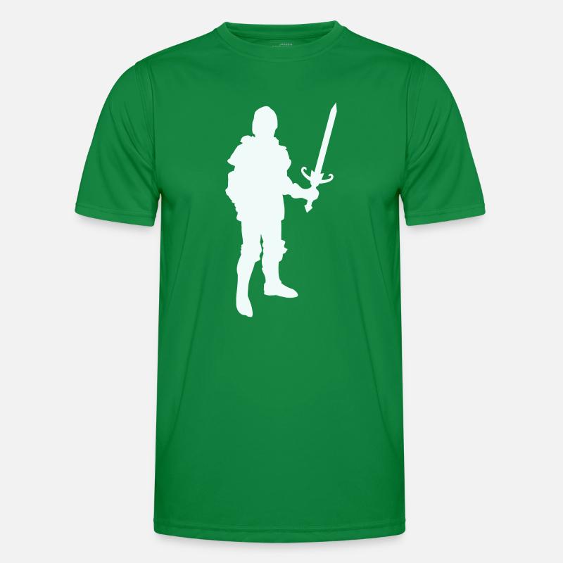 Ritterheld Silhouette mit Langschwert Männer Funktions-T-Shirt