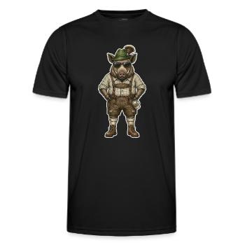 Jardin à bière Wildschwein Jäger Alpen - T-shirt sport Homme - noir - Devant - AI Model Male 178 dark (178cm)
