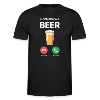 Bier Incoming Call Beer JGA Herren Männerabend - Men's Functional T-Shirt - black - Front - AI Model Male 178 dark (178cm)