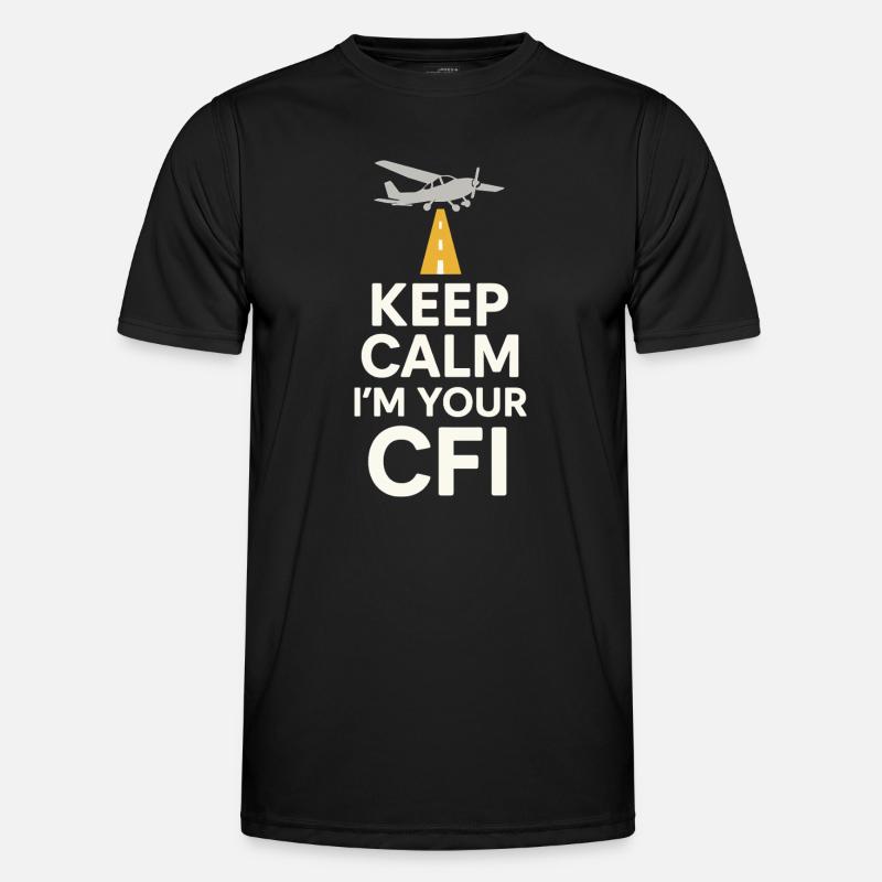 Fluglehrer Cfi Pilot Luftfahrtlehrer - Männer Funktions-T-Shirt - Schwarz