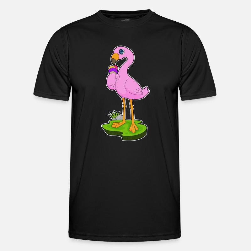 Flamingo Waffeleis - Männer Funktions-T-Shirt - Schwarz