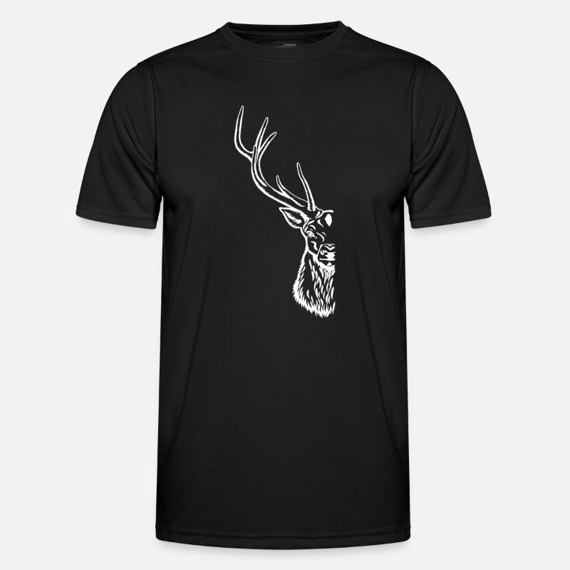 concealed deer portrait - Men's Functional T-Shirt - black
