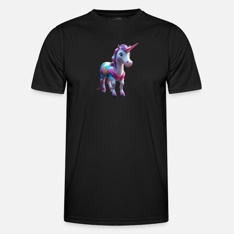 Einhorn - Männer Funktions-T-Shirt - Schwarz