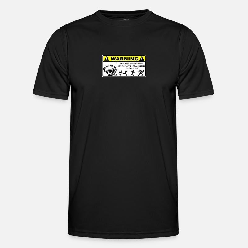 Warnung - Männer Funktions-T-Shirt - Schwarz