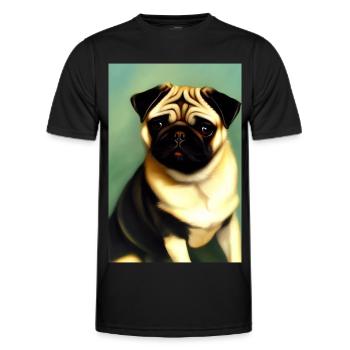 Pug Dog - Men's Functional T-Shirt - black - Front - AI Model Male 178 dark (178cm)