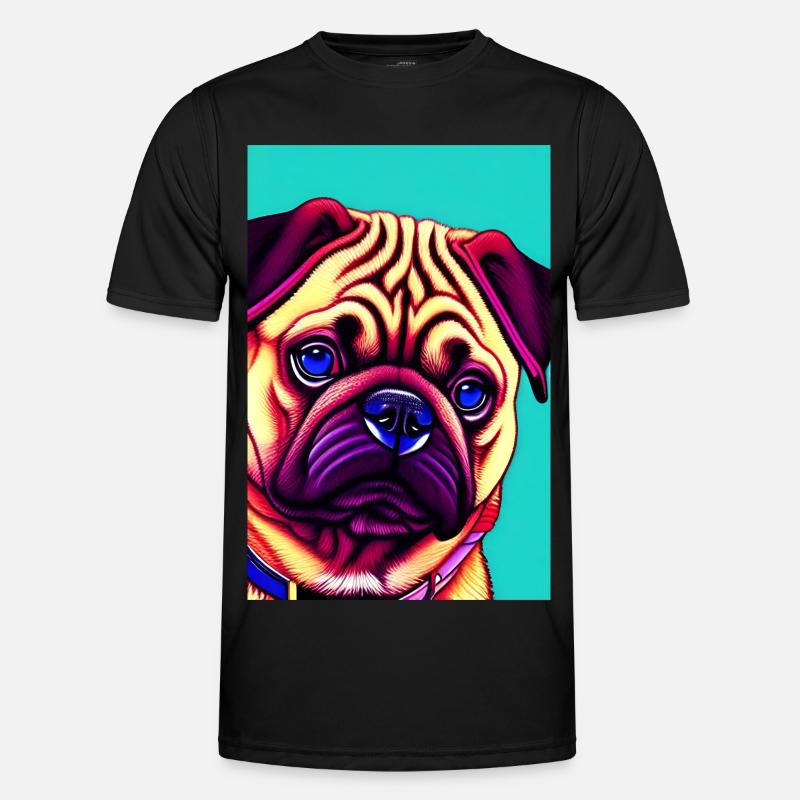 Mops Hund Männer Funktions-T-Shirt