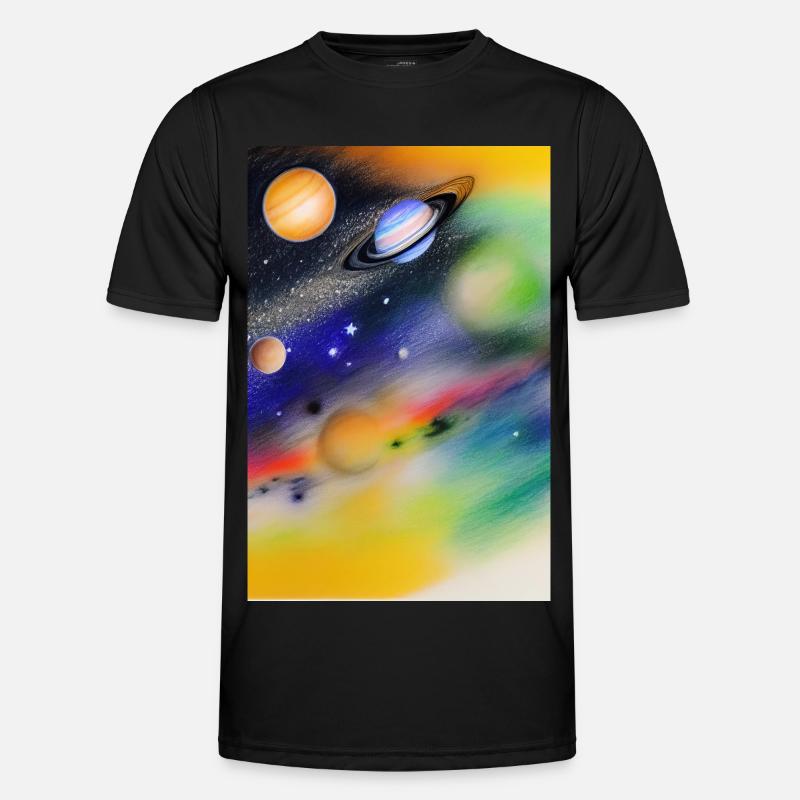 Space and planets - Men's Functional T-Shirt - black