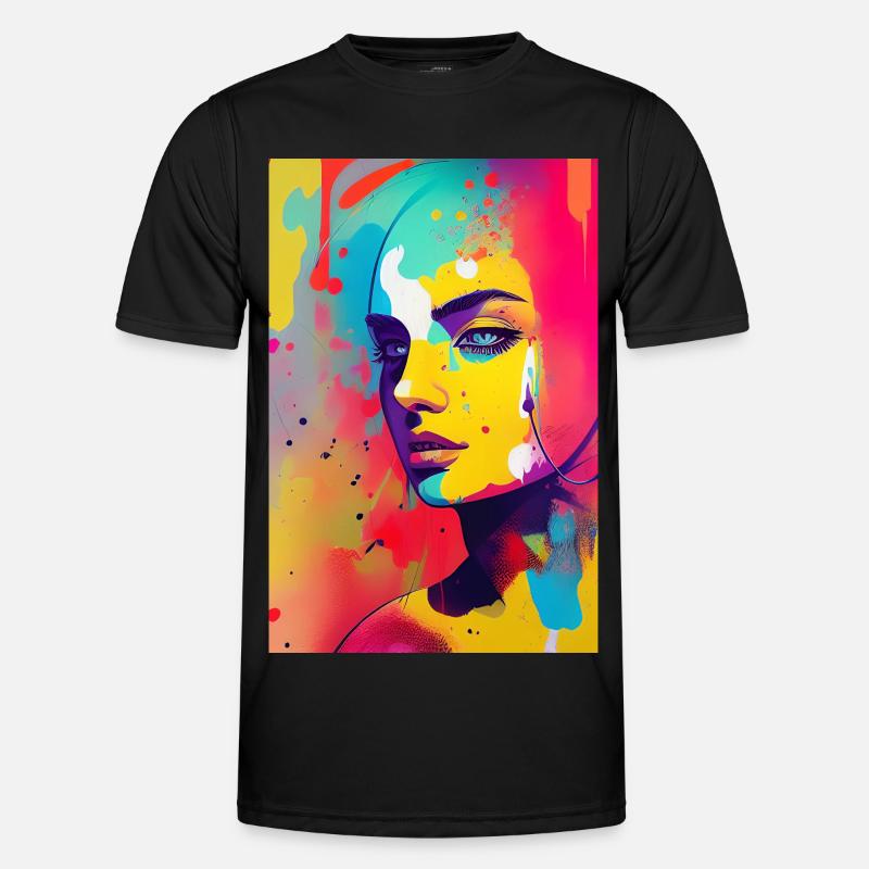 Abstrakte Kunst - Männer Funktions-T-Shirt - Schwarz