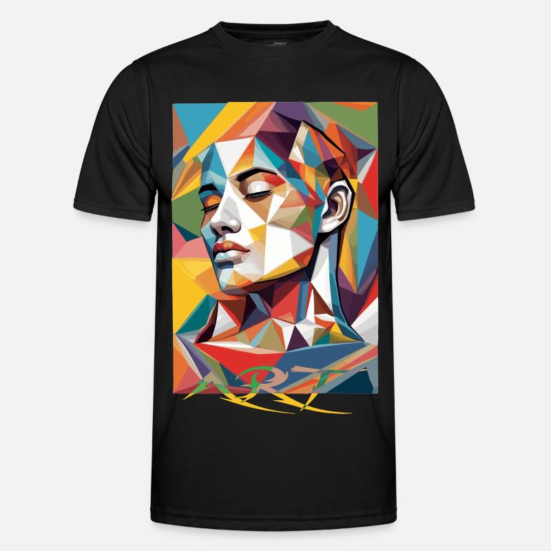 Moderne Gesichts Kunst Männer Funktions-T-Shirt
