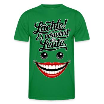 Always smiling - Men's Functional T-Shirt - kelly green - Front - AI Model Male 178 dark (178cm)