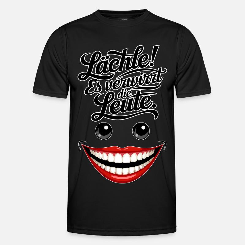 Immer lächeln - Männer Funktions-T-Shirt - Schwarz