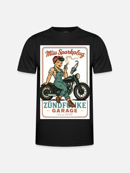 Miss Sparkplug – Zündfunke Garage Queen - T-shirt sport Homme - noir