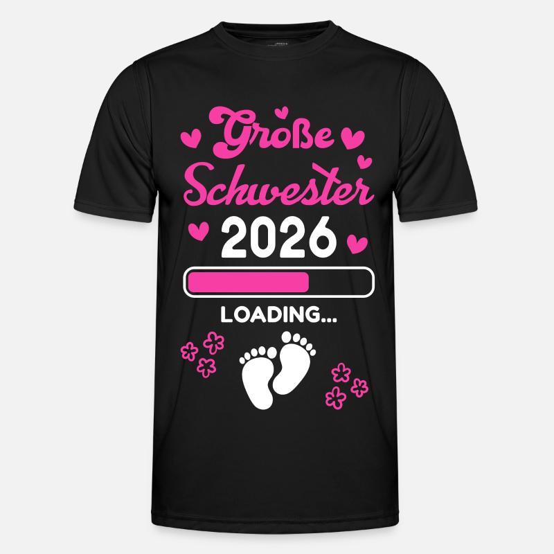 Große Schwester 2026 Loading - Männer Funktions-T-Shirt - Schwarz