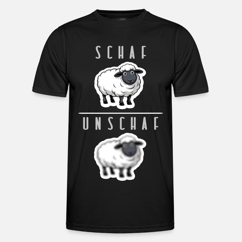 sheep unsheep humor - Men's Functional T-Shirt - black