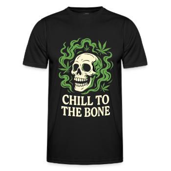 Chill to the Bone – Relaxed Skull - Men's Functional T-Shirt - black - Front - AI Model Male 178 dark (178cm)