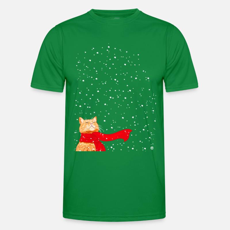 Tabby liebt Schnee Männer Funktions-T-Shirt