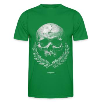 Schädel mit Lorbeer – Dunkles Vintage - Männer Funktions-T-Shirt - Kelly Green - Vorne - AI Model Male 178 dark (178cm)